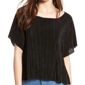 Madewell Texture & Thread Micropleat Top - Black